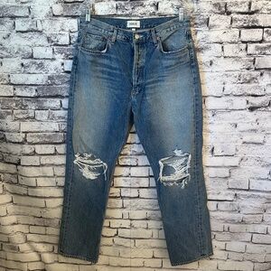 Agolde 90's Pinched Waist Distressed Jeans Size 31